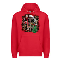 Red Skeleton with coffee cup Christmas Premium Hoodie - NancyCooperArtShop