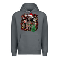 Rock Skeleton with coffee cup Christmas Premium Hoodie - NancyCooperArtShop