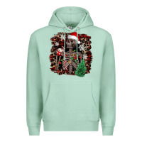 Seafoam Skeleton with coffee cup Christmas Premium Hoodie - NancyCooperArtShop