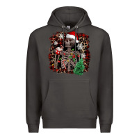 Smoke Skeleton with coffee cup Christmas Premium Hoodie - NancyCooperArtShop