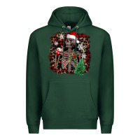 Sports Green Skeleton with coffee cup Christmas Premium Hoodie - NancyCooperArtShop