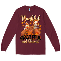 Burgundy Thankful grateful and Blessed black boy sneakers Long Sleeve Tee - RanaPortraitStore
