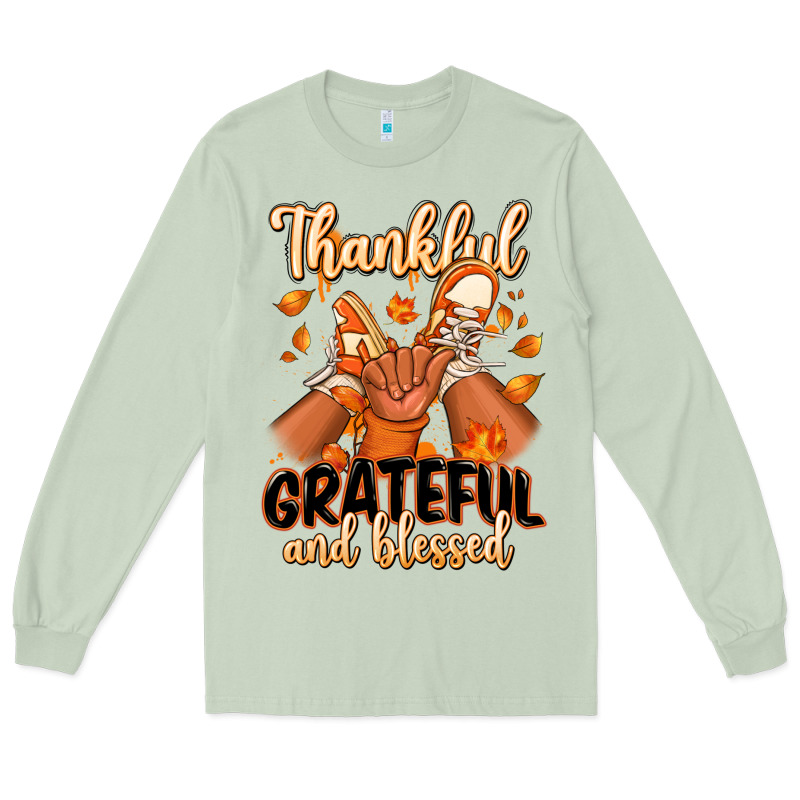Thankful Grateful And Blessed Black Boy Sneakers Long Sleeve Tee by RanaPortraitStore | Teevron