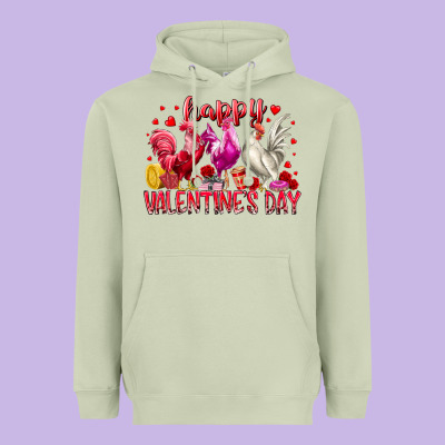 Happy Valentines Day Heavyweight Hoodie Designed By Racoondesign