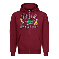 Burgundy little miss preschool Zipper Hoodie - Zillion Design Studio