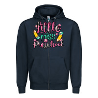 Navy little miss preschool Zipper Hoodie - Zillion Design Studio