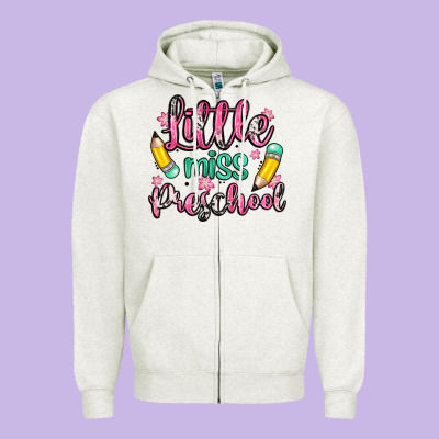 Little Miss Preschool Zipper Hoodie Designed By Zillion Design Studio
