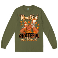 Army Green Thankful grateful and Blessed black baby girl Long Sleeve Tee - RanaPortraitStore