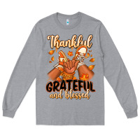 Heather Grey Thankful grateful and Blessed black baby girl Long Sleeve Tee - RanaPortraitStore