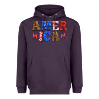 Plum america thunderbolt Heavyweight Hoodie - HRA Design Shop