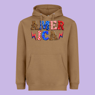 America Thunderbolt Heavyweight Hoodie Designed By Hra Design Shop