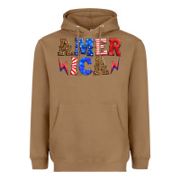 Toasted Coconut america thunderbolt Heavyweight Hoodie - HRA Design Shop