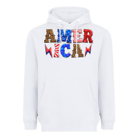 White america thunderbolt Heavyweight Hoodie - HRA Design Shop