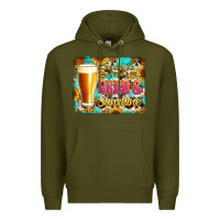 Army Green beer and sunshine Premium Hoodie - Jasminsmagicworld