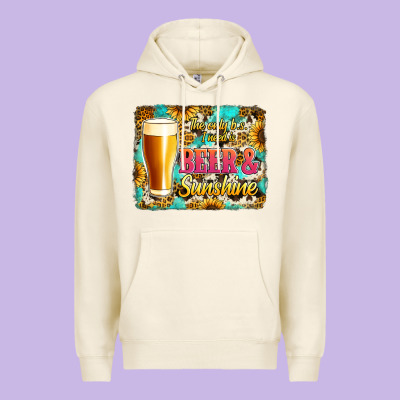 Beer And Sunshine Premium Hoodie Designed By Jasminsmagicworld