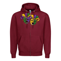 Burgundy mardi gras mask Zipper Hoodie - RanaPortraitStore
