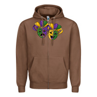 Chestnut mardi gras mask Zipper Hoodie - RanaPortraitStore