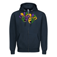 Navy mardi gras mask Zipper Hoodie - RanaPortraitStore