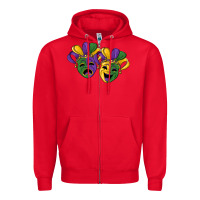Red mardi gras mask Zipper Hoodie - RanaPortraitStore