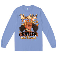 Colony Blue Thankful grateful and Blessed black man sneakers Long Sleeve Tee - RanaPortraitStore