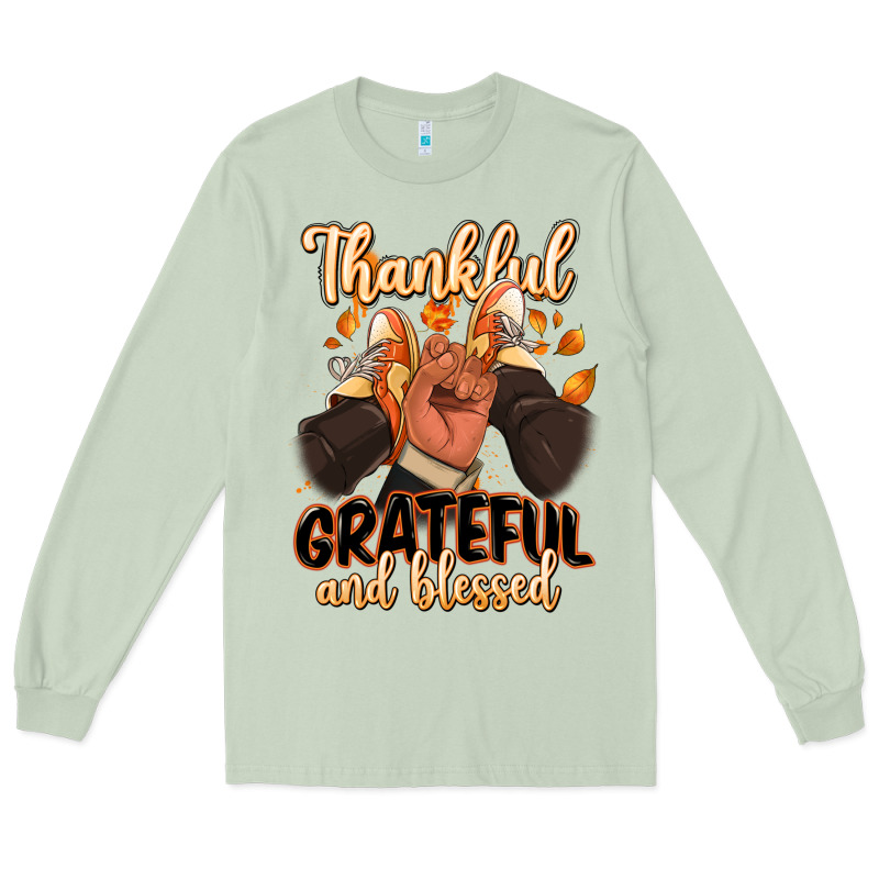 Thankful Grateful And Blessed Black Man Sneakers Long Sleeve Tee by RanaPortraitStore | Teevron