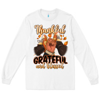 White Thankful grateful and Blessed black man sneakers Long Sleeve Tee - RanaPortraitStore