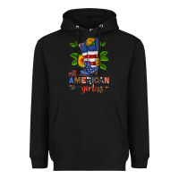 Black all american girl cowboy boot with sunflower Heavyweight Hoodie - HRA Design Shop