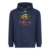 Navy all american girl cowboy boot with sunflower Heavyweight Hoodie - HRA Design Shop