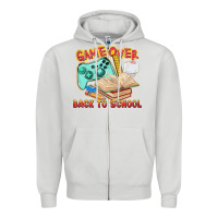 Dove Grey game over back to school Zipper Hoodie - texasbilliewilder