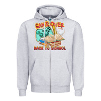 Heather Grey game over back to school Zipper Hoodie - texasbilliewilder