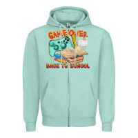 Seafoam game over back to school Zipper Hoodie - texasbilliewilder