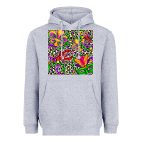 Heather Grey mardi gras crawfish leopard  seamless pattern Heavyweight Hoodie - FaDigitalArtStudio
