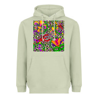 Matcha mardi gras crawfish leopard  seamless pattern Heavyweight Hoodie - FaDigitalArtStudio