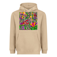 Mushroom mardi gras crawfish leopard  seamless pattern Heavyweight Hoodie - FaDigitalArtStudio