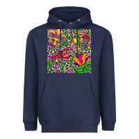 Navy mardi gras crawfish leopard  seamless pattern Heavyweight Hoodie - FaDigitalArtStudio