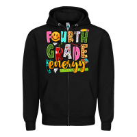 Black fourth grade energy Zipper Hoodie - texasbilliewilder