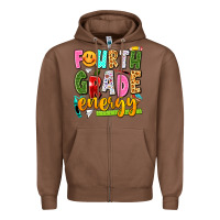 Chestnut fourth grade energy Zipper Hoodie - texasbilliewilder
