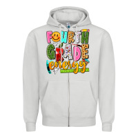 Dove Grey fourth grade energy Zipper Hoodie - texasbilliewilder