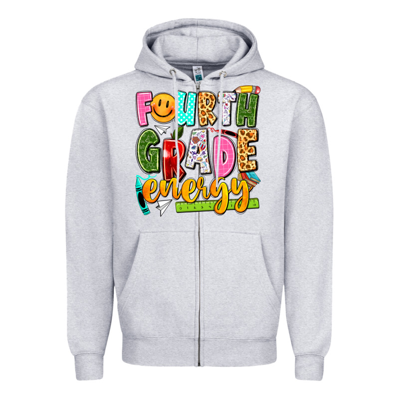 Fourth Grade Energy Zipper Hoodie by texasbilliewilder | Teevron