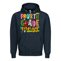 Navy fourth grade energy Zipper Hoodie - texasbilliewilder