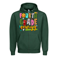 Sports Green fourth grade energy Zipper Hoodie - texasbilliewilder
