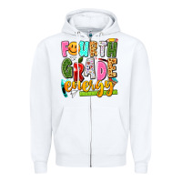 White fourth grade energy Zipper Hoodie - texasbilliewilder