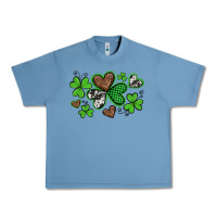 Pebble Blue western st patricks day shamrocks and hearts Urban Heavy Tee - Artiststas