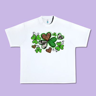 Western St Patricks Day Shamrocks And Hearts Urban Heavy Tee Designed By Artiststas