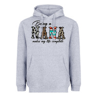 Heather Grey being nana makes my life complate Heavyweight Hoodie - CowhideDigitalArt