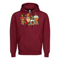 Burgundy spanish teacher coffee cups Zipper Hoodie - Zillion Design Studio