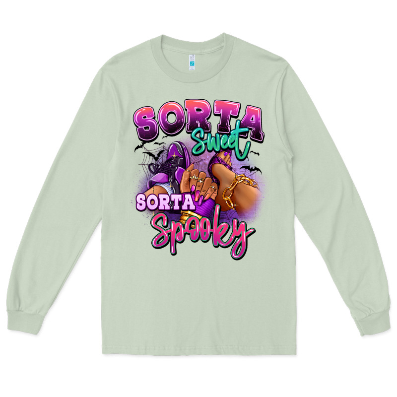 Sorta Sweet Sorta Spooky Sneaker And Heel Afro Wom Long Sleeve Tee by RanaPortraitStore | Teevron