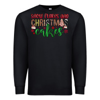 Black Snowflakes and Christmas cakes Premium Sweatshirt - JahusDesignShop