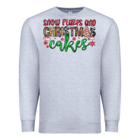 Heather Grey Snowflakes and Christmas cakes Premium Sweatshirt - JahusDesignShop