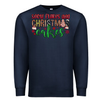 Navy Snowflakes and Christmas cakes Premium Sweatshirt - JahusDesignShop